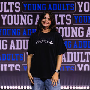 Young Adults Thank You For Loving Us First T-Shirt | Black