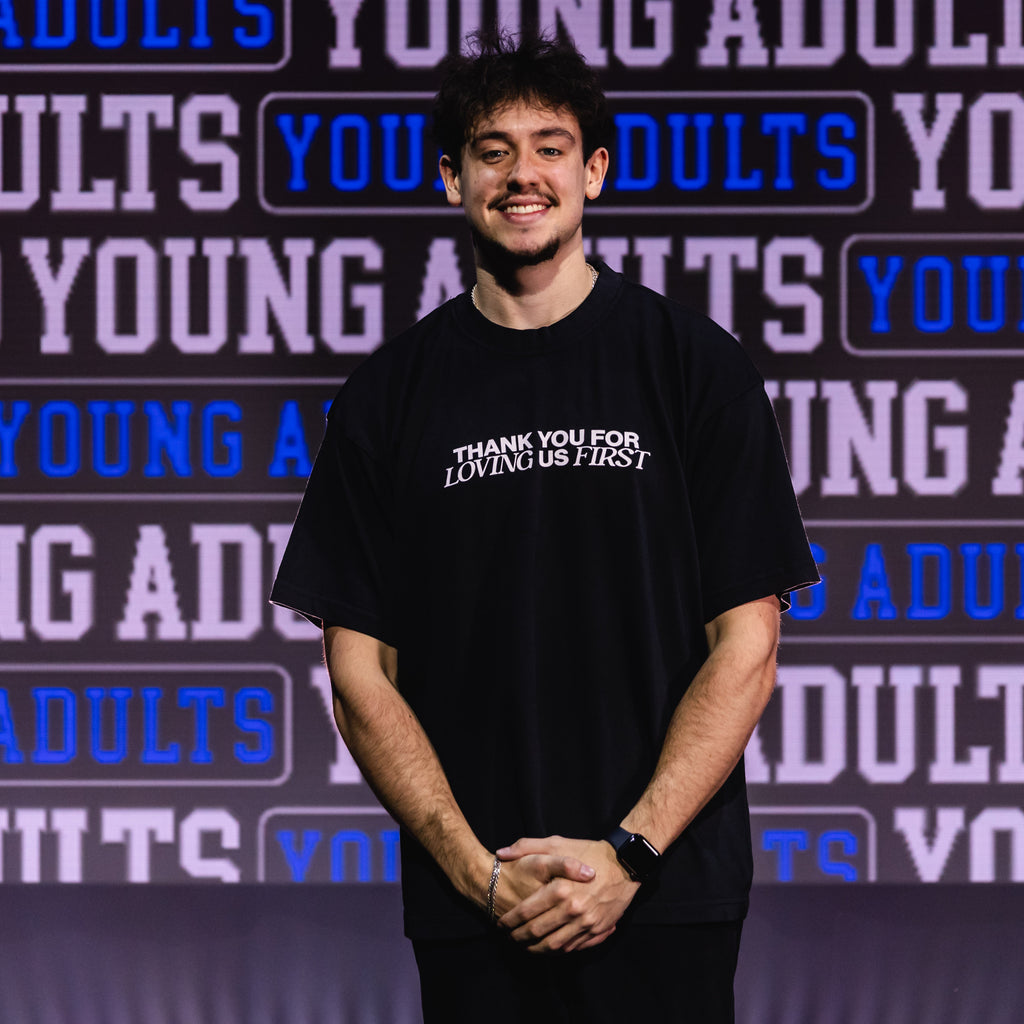 Young Adults Thank You For Loving Us First T-Shirt | Black