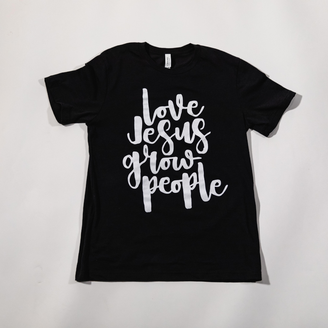 Love Jesus Grow People T-Shirt / Heather Black